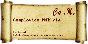 Csaplovics Mária névjegykártya