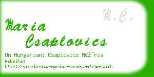 maria csaplovics business card